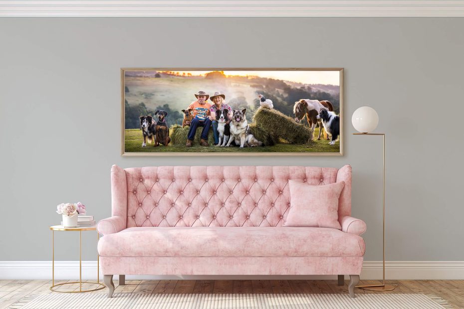 Boxed framed styled room copy